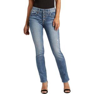Silver Jeans Womens Suki Curvy Mid Rise Straight Leg Jeans Size 26